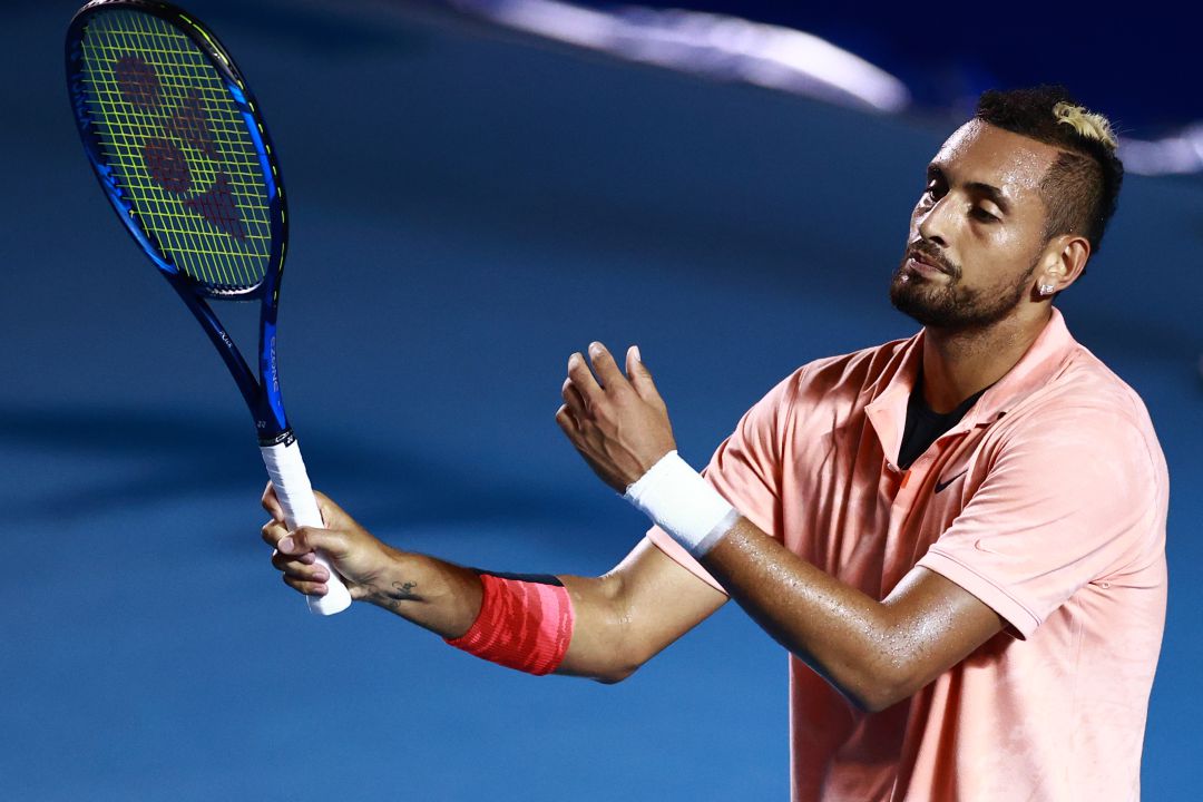 Nick Kyrigios durante un partido frente al francés Ugo Humbert. Nick Kyrigios durante un partido frente al francés Ugo Humbert.