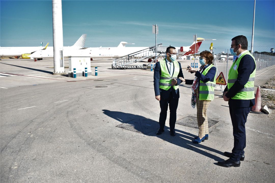 Visita del alcalde de Vila-real, José Benlloch, al aeropuerto de Castellón Visita del alcalde de Vila-real, José Benlloch, al aeropuerto de Castellón