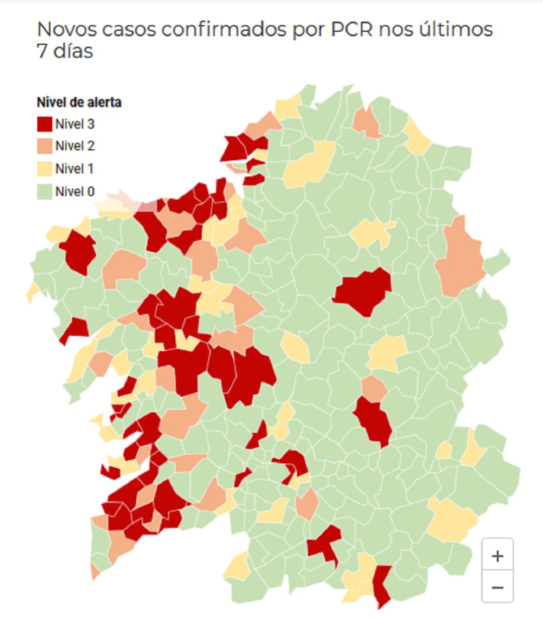 Ourense suma ocho concellos en alerta roja y nueve más en amarilla Ourense suma ocho concellos en alerta roja y nueve más en amarilla