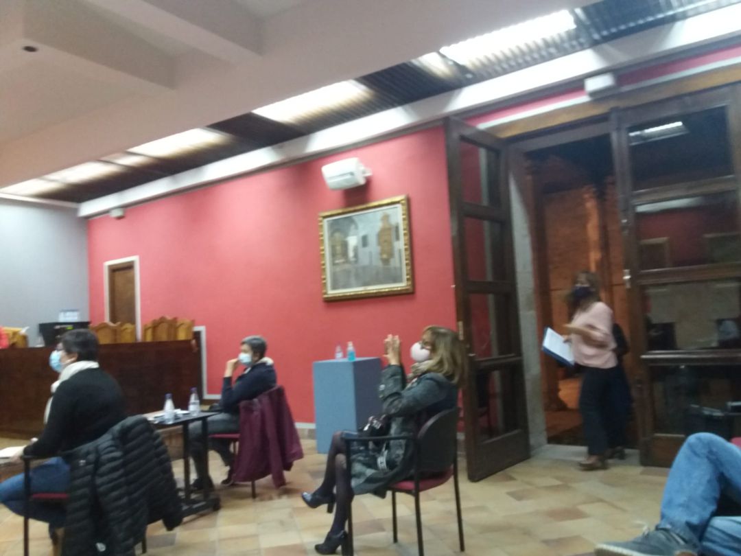 La portavoz del PP, Nuria Fernández abandona el pleno de Cuéllar La portavoz del PP, Nuria Fernández abandona el pleno de Cuéllar