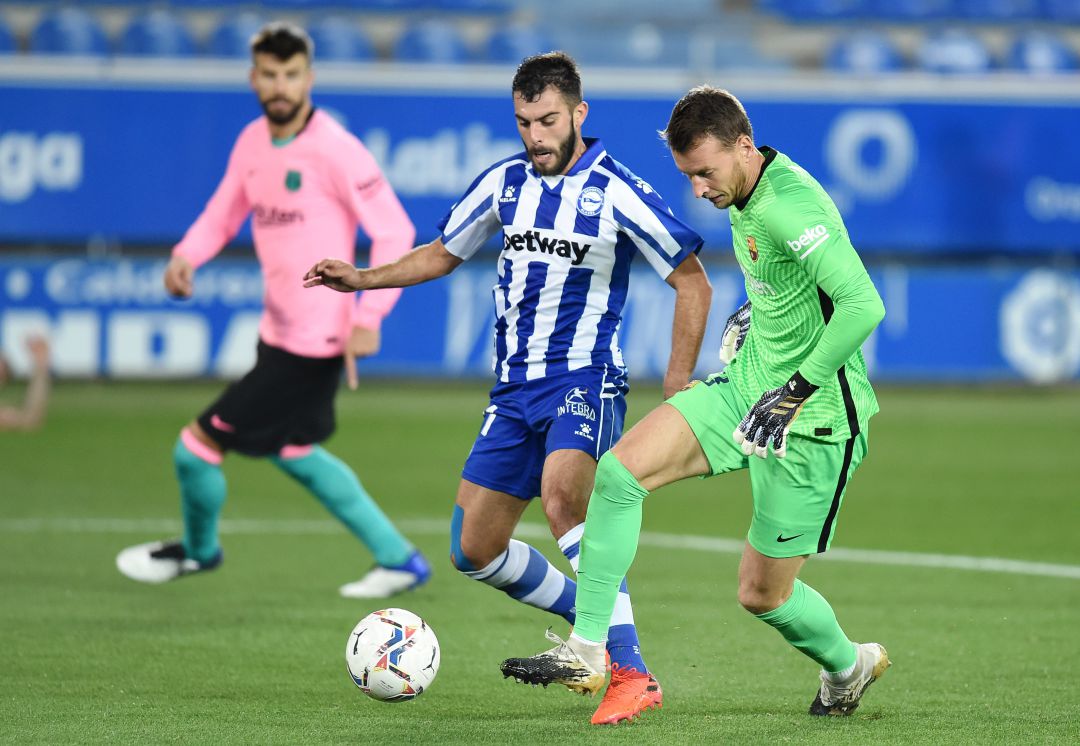 Rioja, autor del gol del Alavés. Rioja, autor del gol del Alavés.