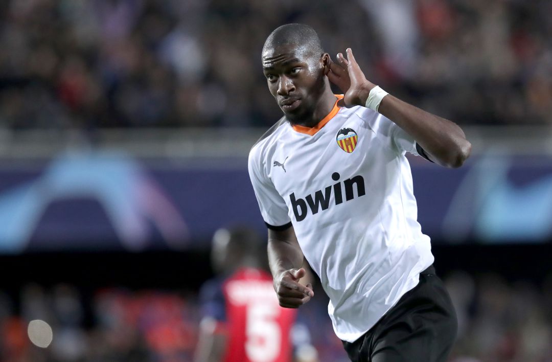 Kongogbia celebra un gol con el Valencia. Kongogbia celebra un gol con el Valencia.