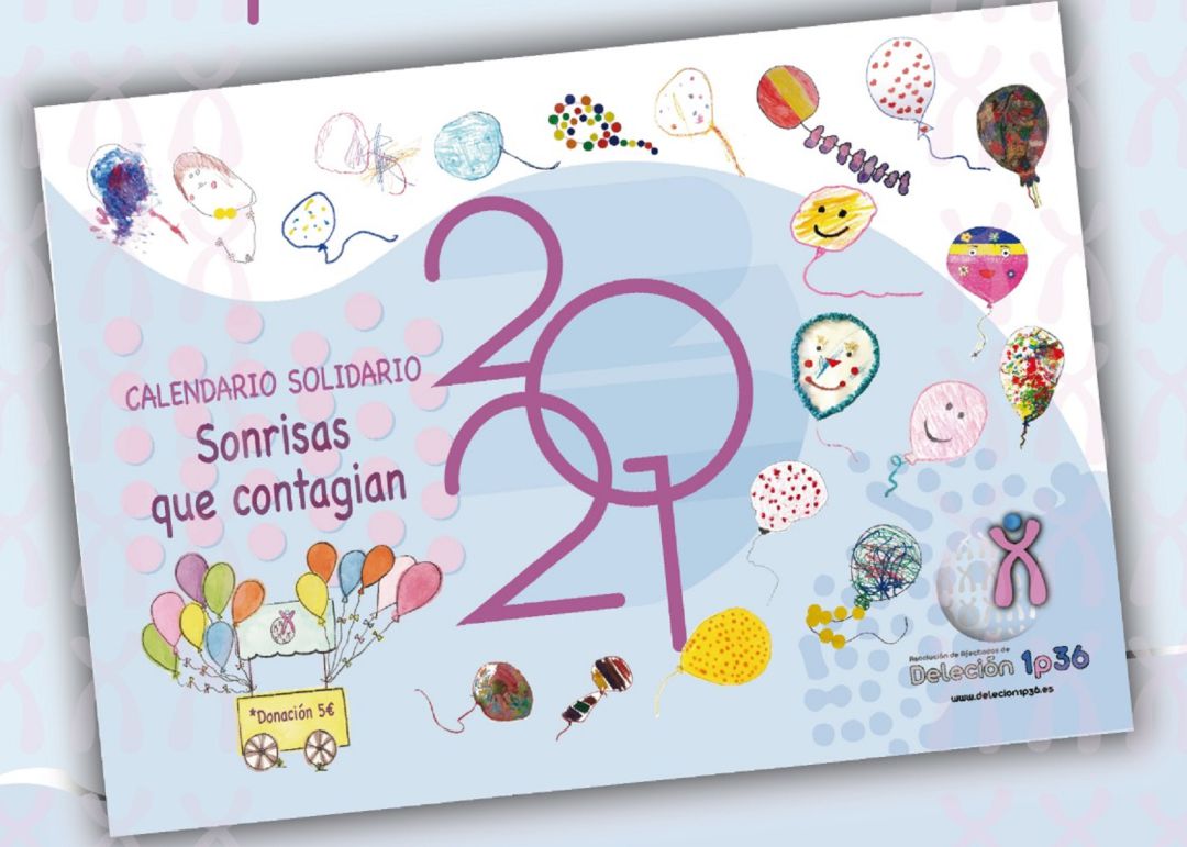 Portada del calendario solidario para el año 2021 de la Asociación de Afectados por la Deleción 1p36. Portada del calendario solidario para el año 2021 de la Asociación de Afectados por la Deleción 1p36.