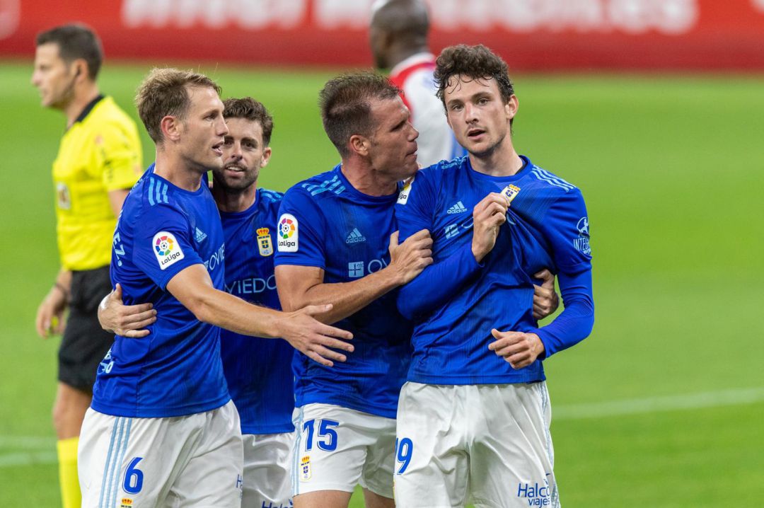 Borja Sánchez celebra un gol en El Molinón. Borja Sánchez celebra un gol en El Molinón.
