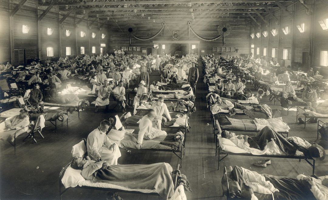 Imagen de un grupo de pacientes de la Gripe "española" de 1918 Imagen de un grupo de pacientes de la Gripe "española" de 1918