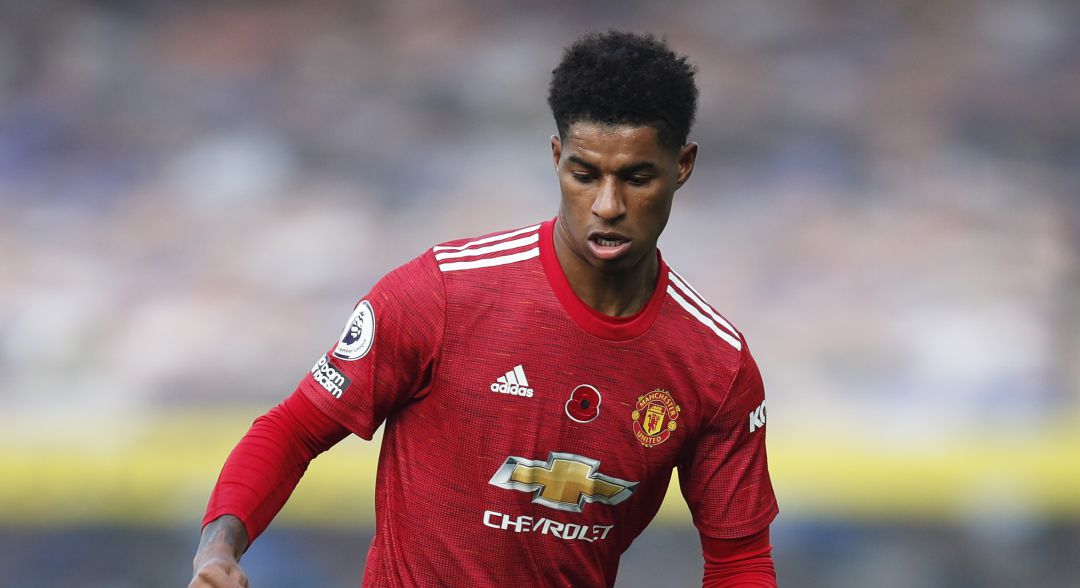 Rashford, durante el partido contra el Everton. Rashford, durante el partido contra el Everton.