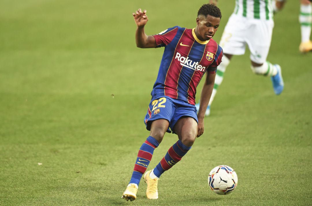 Ansu Fati, durante el partido contra el Betis. Ansu Fati, durante el partido contra el Betis.