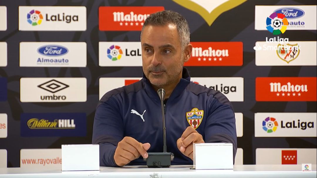José Gomes en la sala de prensa de Vallecas. José Gomes en la sala de prensa de Vallecas.