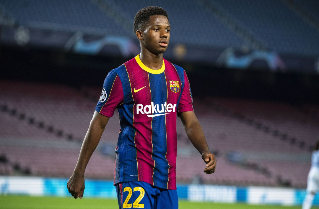 Ansu Fati, en uno de sus últimos partidos en el terreno de juego con el Barça Ansu Fati, en uno de sus últimos partidos en el terreno de juego con el Barça