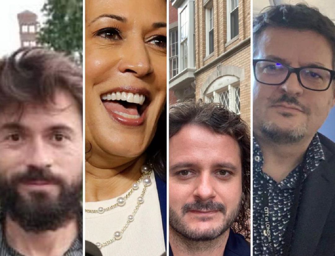 De izquierda a derecha: Jesús Sánchez (Roma); Kamala Harris, vicepresidenta electa de EE.UU.; Fernando Espi (Boston) y Alfredo Benito (Londres) De izquierda a derecha: Jesús Sánchez (Roma); Kamala Harris, vicepresidenta electa de EE.UU.; Fernando Espi (Boston) y Alfredo Benito (Londres)