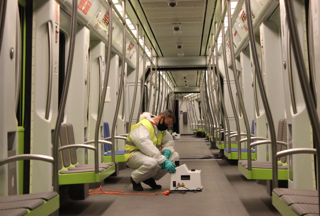 Nuevo sistema de nebulización para limpiar unidades de Metro Valencia y TRAM d'Alacant Nuevo sistema de nebulización para limpiar unidades de Metro Valencia y TRAM d'Alacant