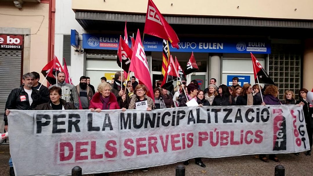 Una concentració de treballadors d'Eulen Una concentració de treballadors d'Eulen