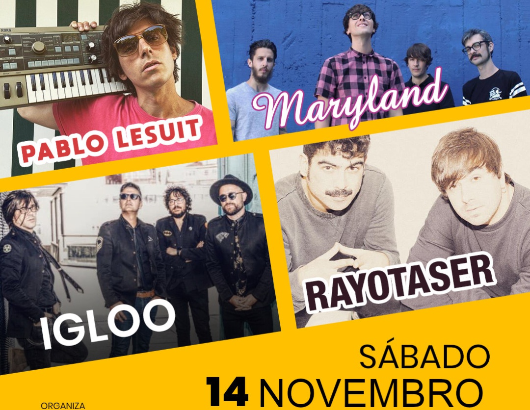Cartel evento con: PABLO LESUIT, MARYLAND, IGLOO y RAYOTASER. Cartel evento con: PABLO LESUIT, MARYLAND, IGLOO y RAYOTASER.