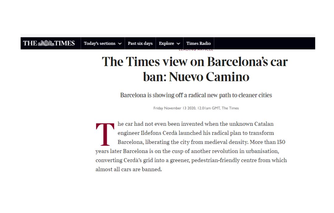 The Times pone Barcelona como ejemplo The Times pone Barcelona como ejemplo