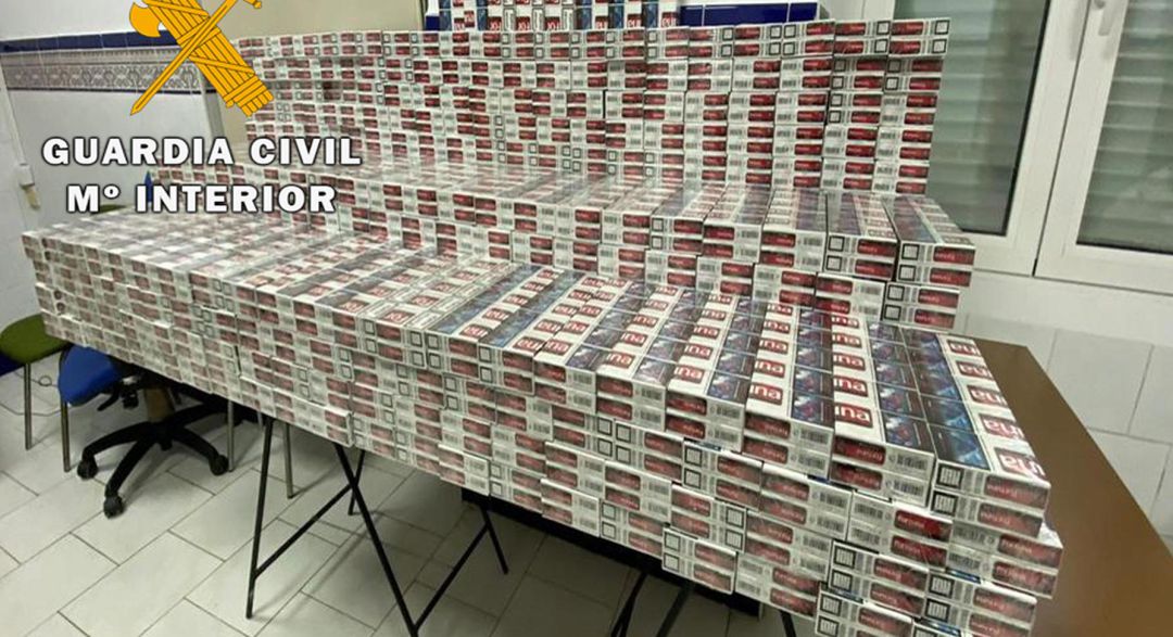 Tabaco de contrabando requisado por la Guardia Civil de Jaén. Tabaco de contrabando requisado por la Guardia Civil de Jaén.