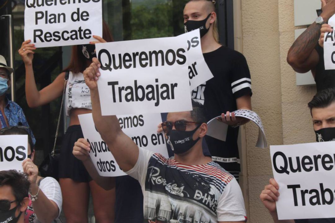 Imatge d'arxiu de la manifestació del sector de l'oci nocturn davant dels jutjats de Tarragona Imatge d'arxiu de la manifestació del sector de l'oci nocturn davant dels jutjats de Tarragona