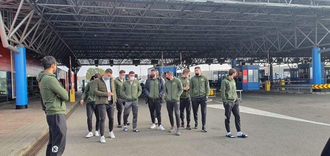 Los jugadores del RK Metalurg en su viaje Los jugadores del RK Metalurg en su viaje