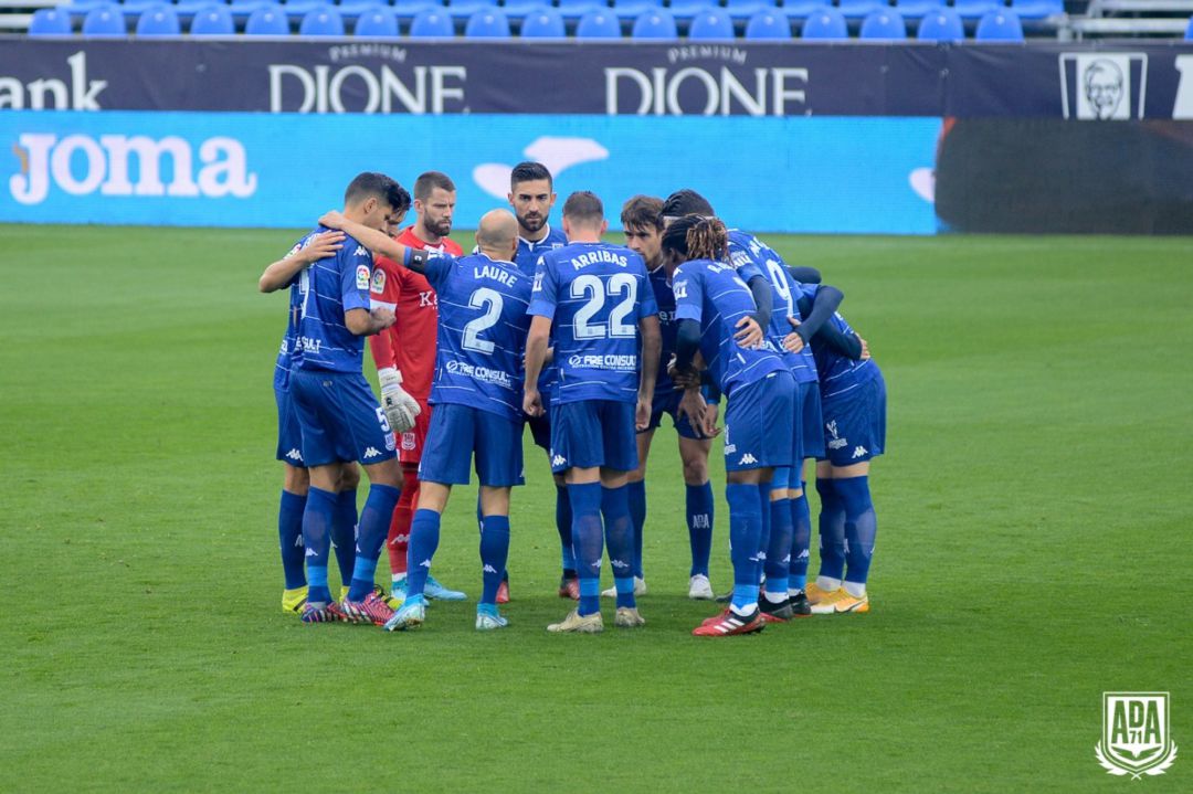 Jugadores de la AD Alcorcón en su partido contra el Leganés Jugadores de la AD Alcorcón en su partido contra el Leganés