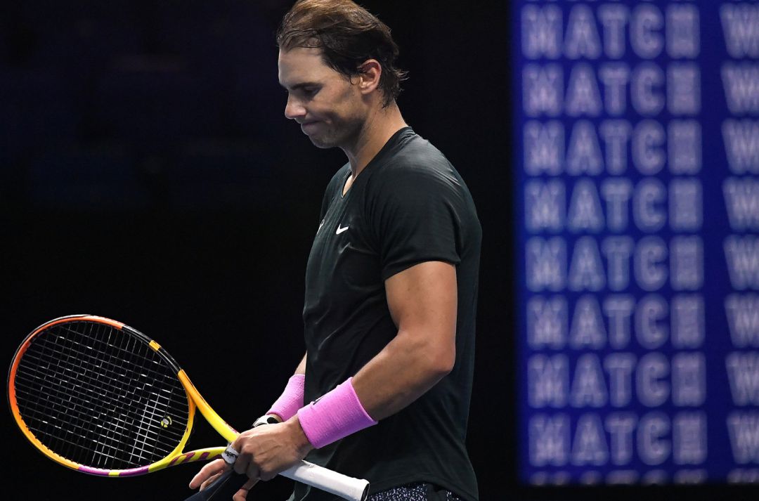 Rafa Nadal, tras perder ante Dominic Thiem. Rafa Nadal, tras perder ante Dominic Thiem.