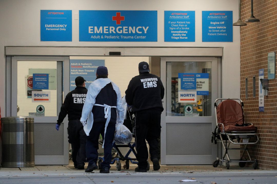 Un paciente con COVID llega al Maimonides Medical Center de Brooklyn (Nueva York), este miércoles. Un paciente con COVID llega al Maimonides Medical Center de Brooklyn (Nueva York), este miércoles.