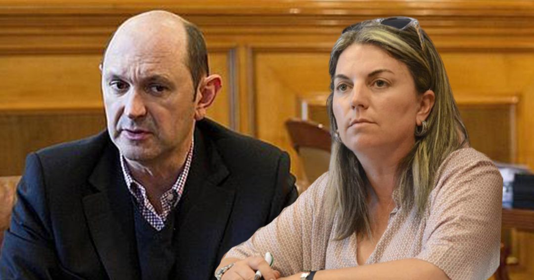 Rafael Louzán y Luisa Piñeiro en el banquillo Rafael Louzán y Luisa Piñeiro en el banquillo