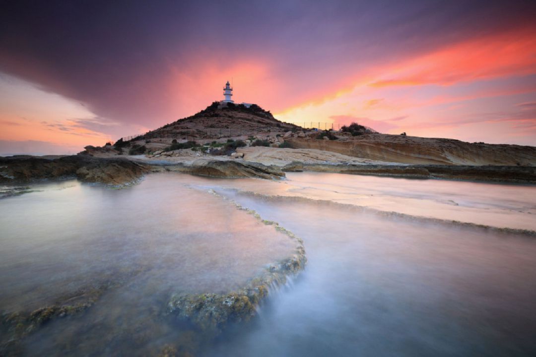 Imagen de archivo del faro del Cabo de la Huerta Imagen de archivo del faro del Cabo de la Huerta