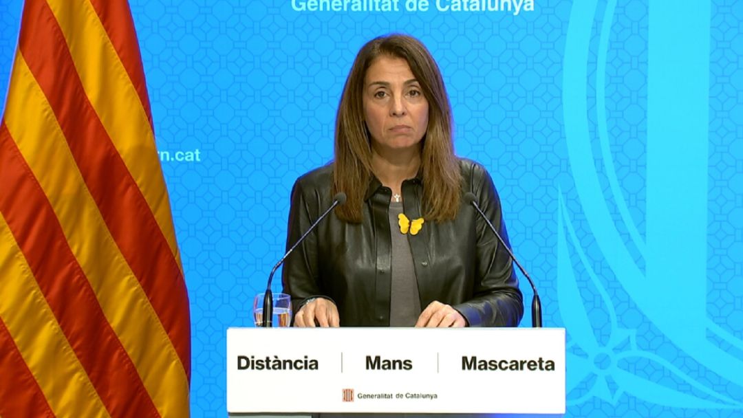 Meritxell Budó, la portaveu del govern de la Generalitat, a la roda de premsa sobre el pla de desescalada català. Meritxell Budó, la portaveu del govern de la Generalitat, a la roda de premsa sobre el pla de desescalada català.