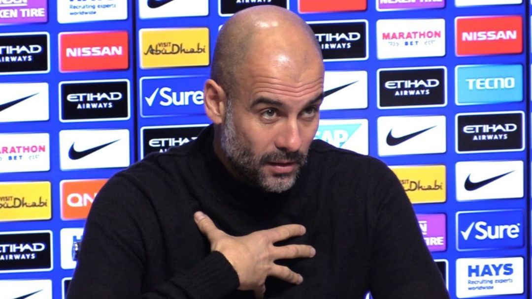 Guardiola, en rueda de prensa. Guardiola, en rueda de prensa.