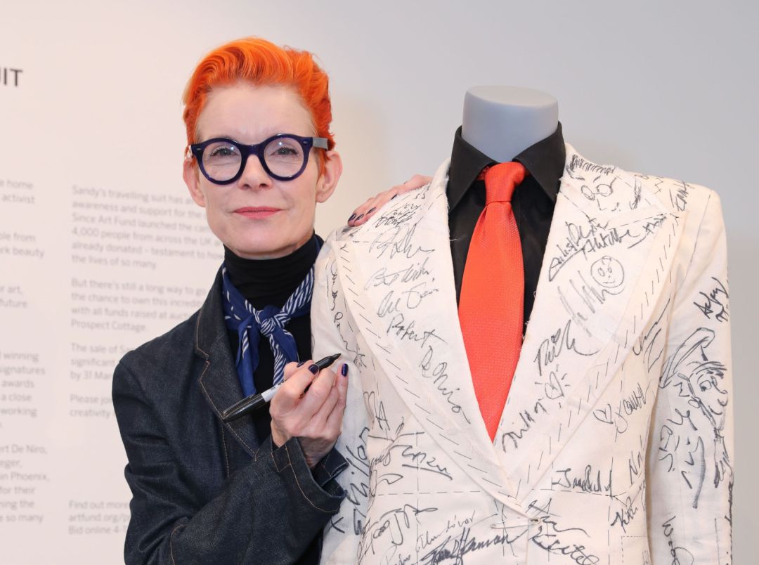 Imagen de archivo de la diseñadora de vestuario Sandy Powell Imagen de archivo de la diseñadora de vestuario Sandy Powell
