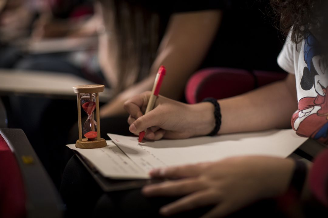 Una de las pruebas de escritura del certamen de jóvenes de Coca-Cola Una de las pruebas de escritura del certamen de jóvenes de Coca-Cola