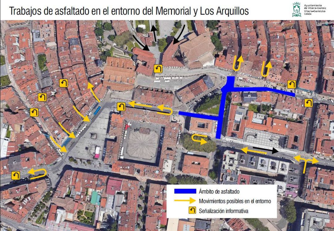 Cartel con las desviaciones de la calles colindantes a la obra Cartel con las desviaciones de la calles colindantes a la obra