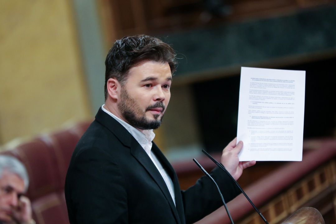 El portavoz de ERC, Gabriel Rufián, en una imagen de archivo El portavoz de ERC, Gabriel Rufián, en una imagen de archivo