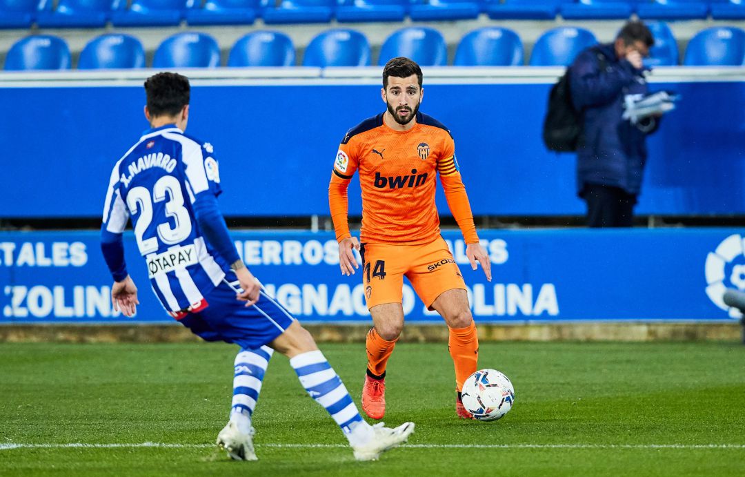Jose Gaya of Valencia CF during the Spanish league, La Liga Santander, football match played between Deportivo Alaves Jose Gaya of Valencia CF during the Spanish league, La Liga Santander, football match played between Deportivo Alaves