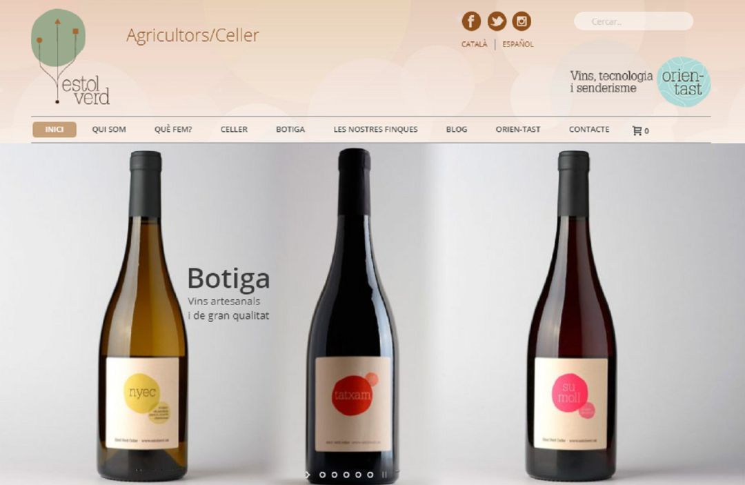 Imatge de la portada del web del Celler l'Estol Verd Imatge de la portada del web del Celler l'Estol Verd