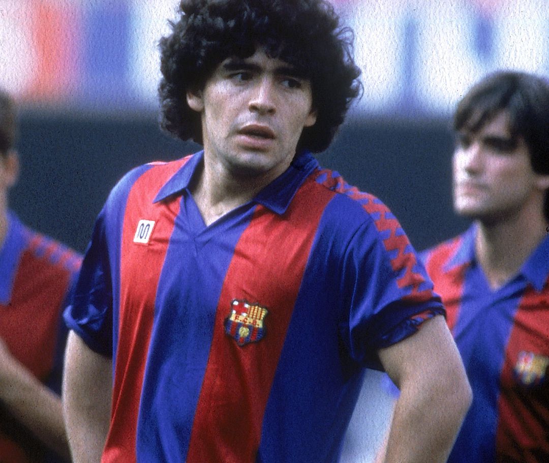 Diego Maradona, en su estancia en Barcelona entre 1982 y 1984. Diego Maradona, en su estancia en Barcelona entre 1982 y 1984.