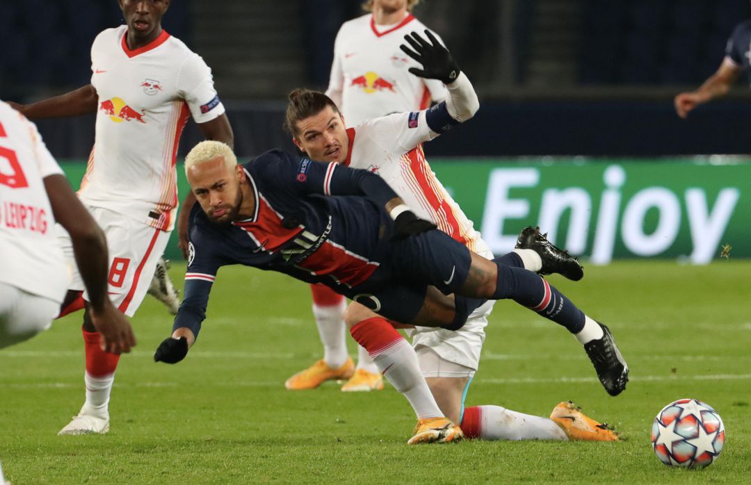 Neymar, este martes, en el PSG - Leipzig Neymar, este martes, en el PSG - Leipzig