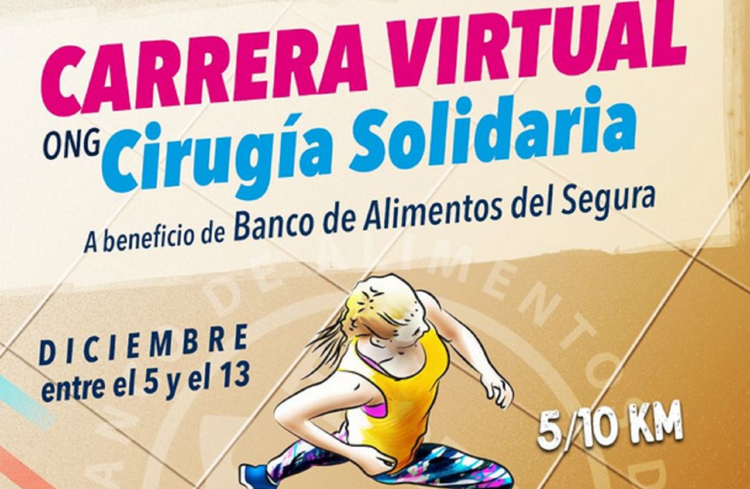 Cartel de la Carrera Virtual de la ONG Cirugía Solidaria a beneficio del Banco de Alimentos del Segura Cartel de la Carrera Virtual de la ONG Cirugía Solidaria a beneficio del Banco de Alimentos del Segura