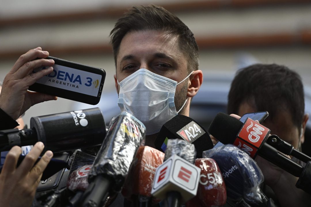 El abogado de Maradna, Matías Morla, tras salir del hospital. El abogado de Maradna, Matías Morla, tras salir del hospital.