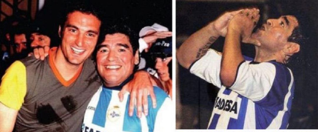 Maradona con la camiseta del Dépor Maradona con la camiseta del Dépor