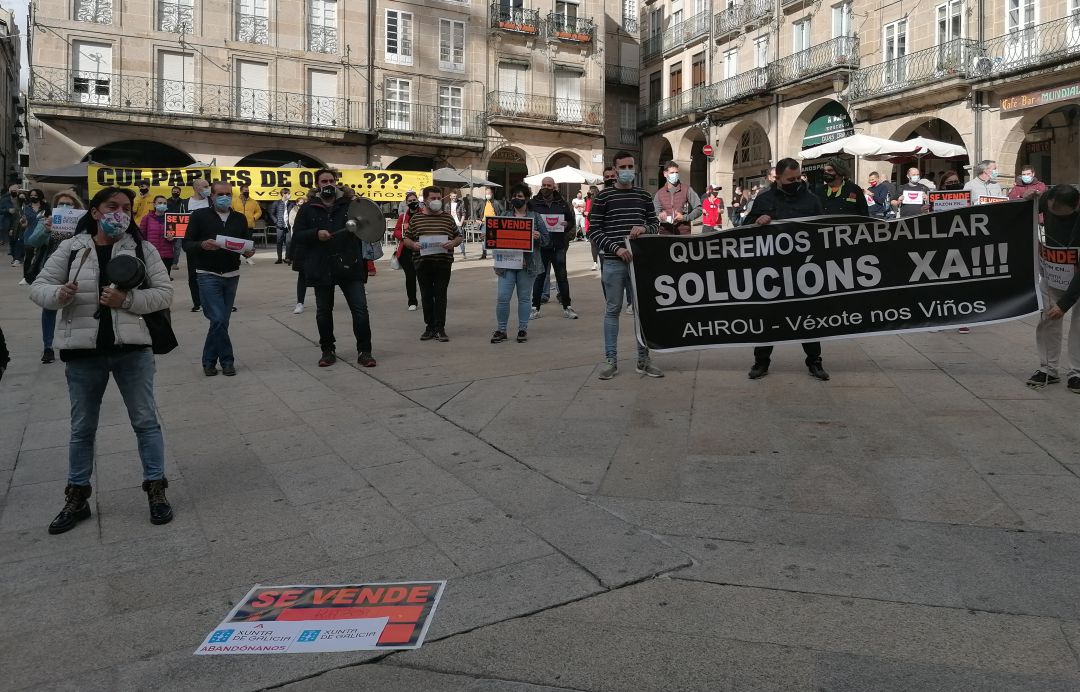 Unha das concentracións dos hostaleiros Unha das concentracións dos hostaleiros
