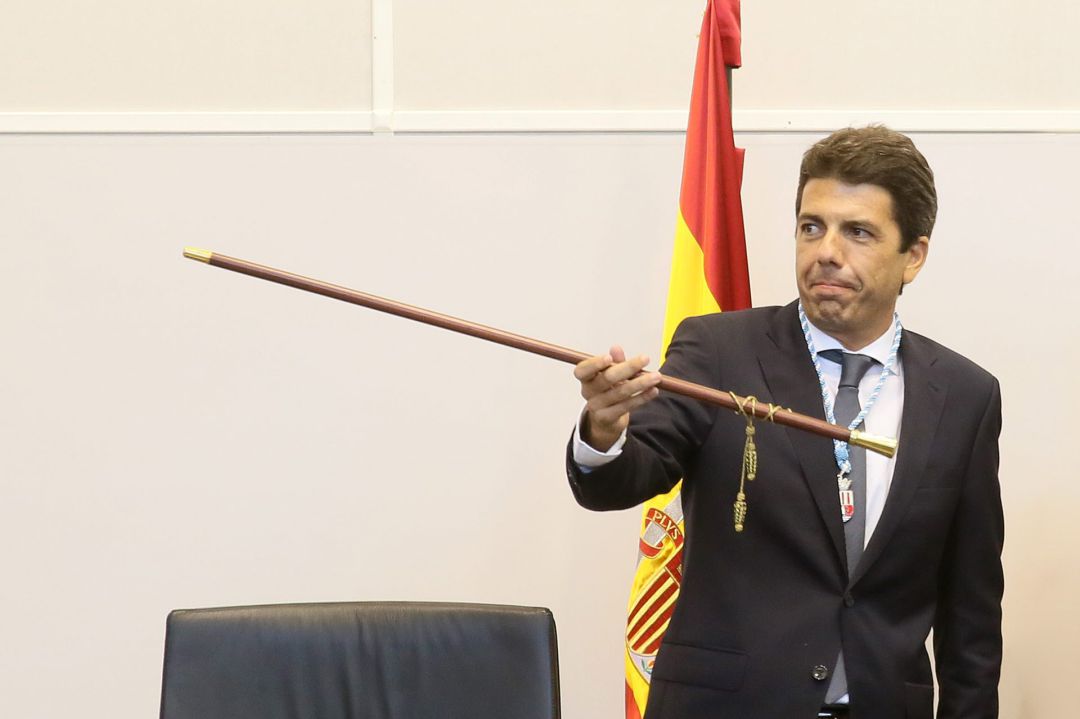 El presidente de la Diputación, el popular Carlos Mazón, el día de su nombramiento como presidente, en julio de 2019. El presidente de la Diputación, el popular Carlos Mazón, el día de su nombramiento como presidente, en julio de 2019.