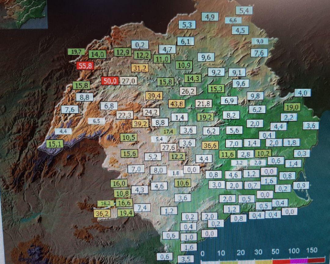 La Aemet advierte de que este viernes pueden ocurrir precipitaciones de lluvia de hasta 25 litros por metro cuadrado en una hora en toda la Región La Aemet advierte de que este viernes pueden ocurrir precipitaciones de lluvia de hasta 25 litros por metro cuadrado en una hora en toda la Región