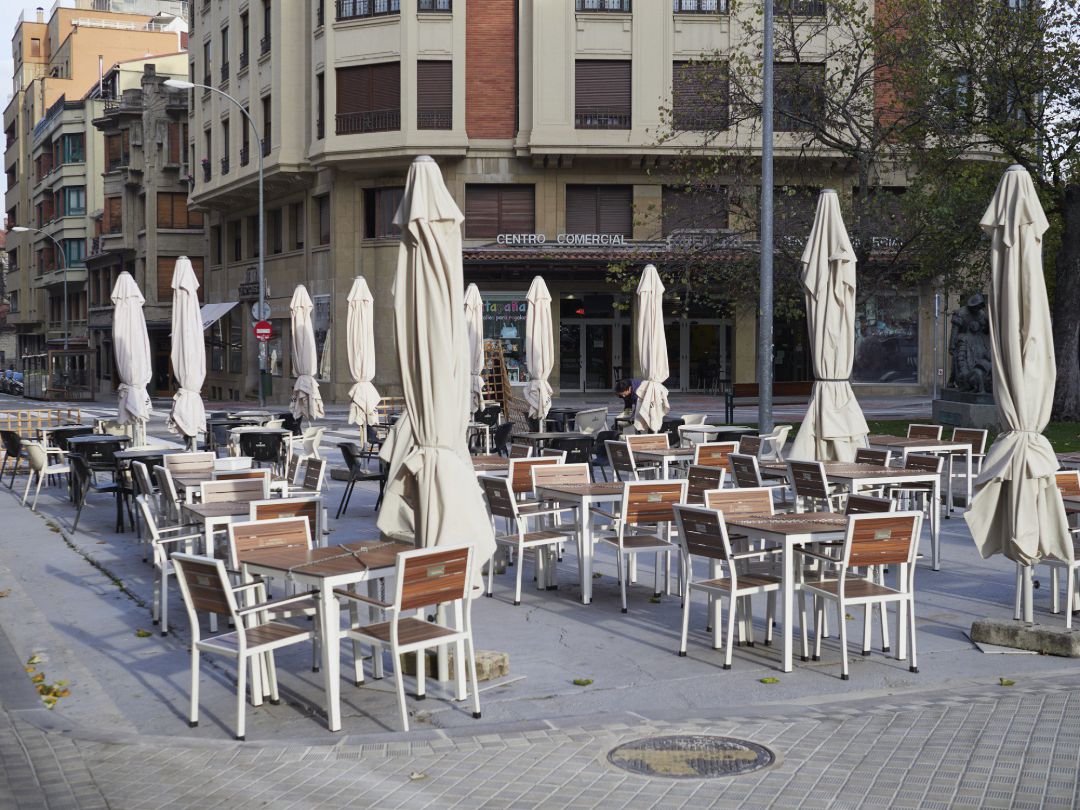 La terraza de un bar en Pamplona La terraza de un bar en Pamplona