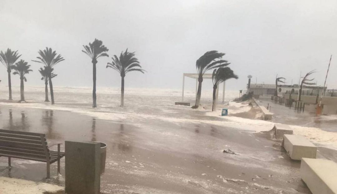 Efectos de la borrasca Gloria en la playa de Gandia Efectos de la borrasca Gloria en la playa de Gandia