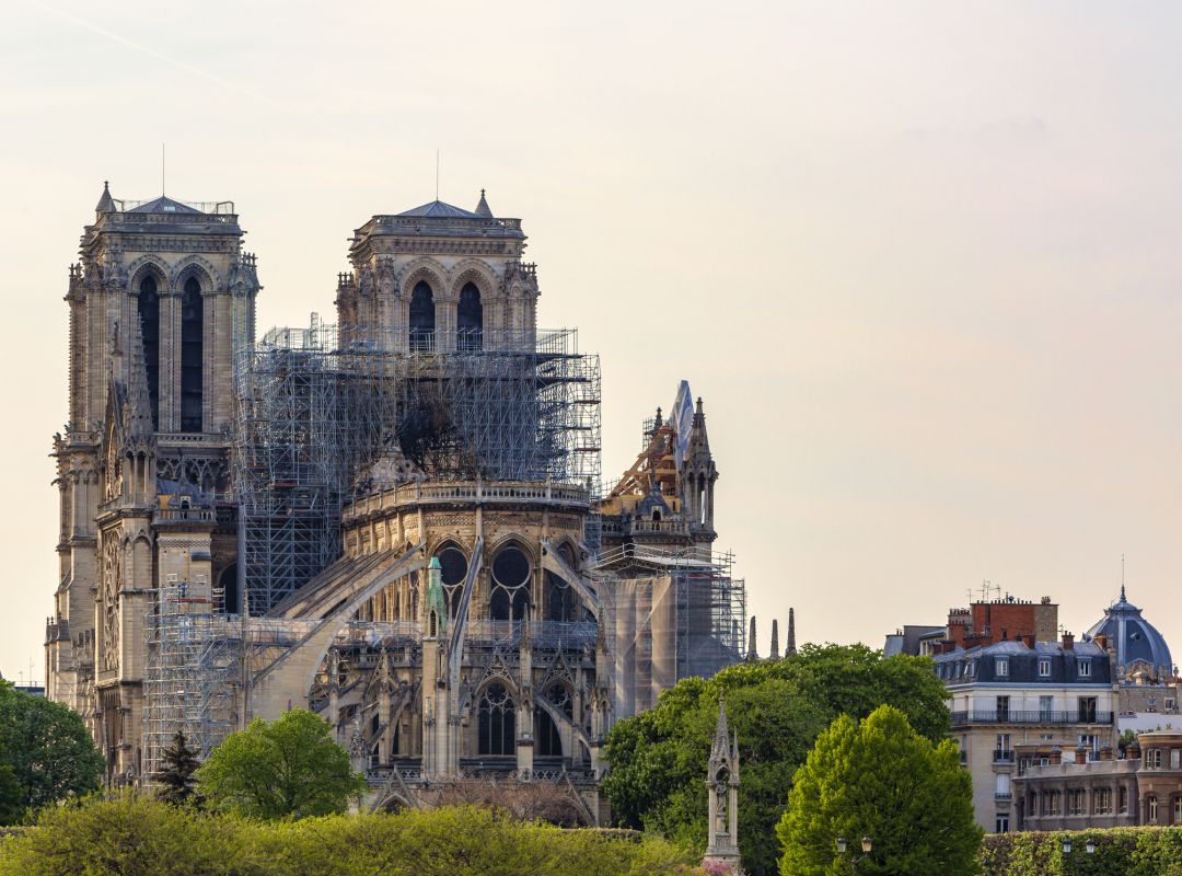 Catedral de Notre Dame de París tras el incendio de 2019 Catedral de Notre Dame de París tras el incendio de 2019