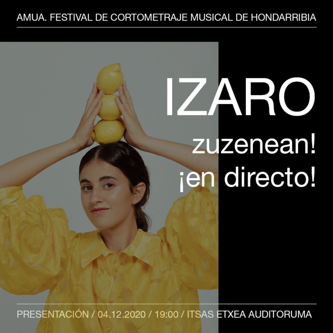 Cartel de presentación del concierto de Izaro para AMUA Cartel de presentación del concierto de Izaro para AMUA