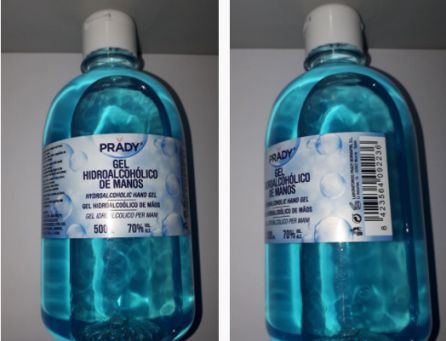 Este es el gel hidroalcohólico que ha sido retirado. Este es el gel hidroalcohólico que ha sido retirado.