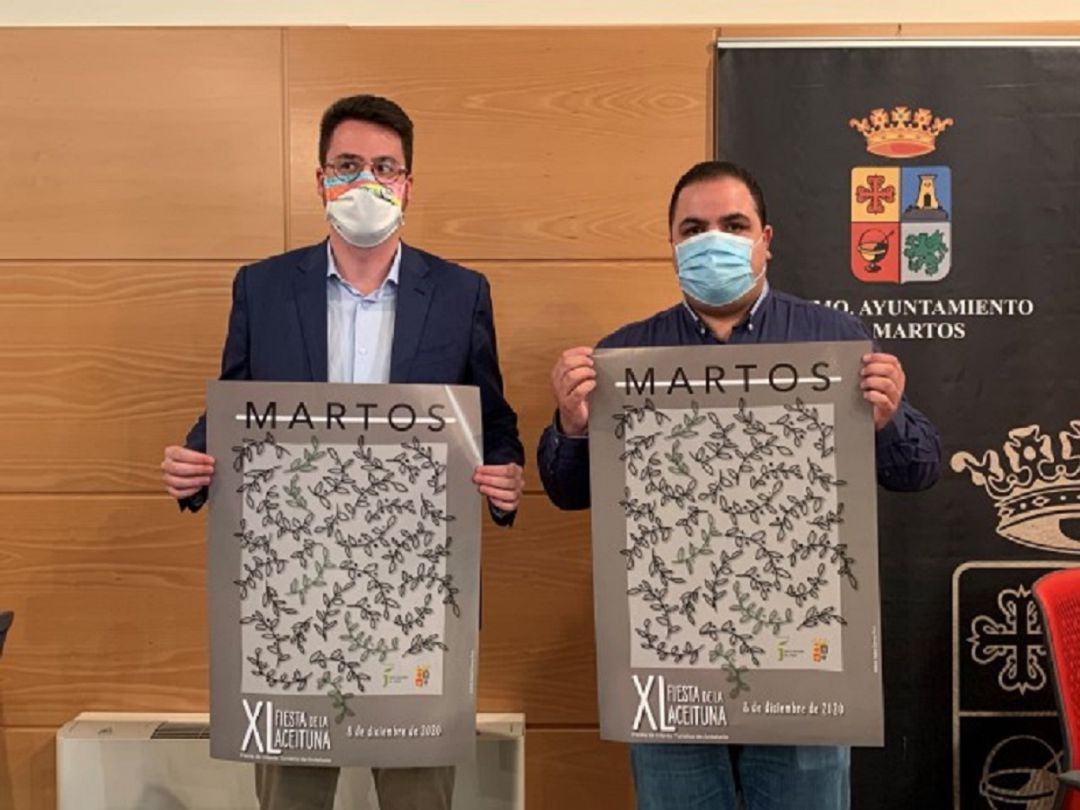 El diputado de Promoción y Turismo, Francisco Javier Lozano, y el alcalde de Martos, Víctor Torres, con el cartel de la XL Fiesta de la Aceituna El diputado de Promoción y Turismo, Francisco Javier Lozano, y el alcalde de Martos, Víctor Torres, con el cartel de la XL Fiesta de la Aceituna