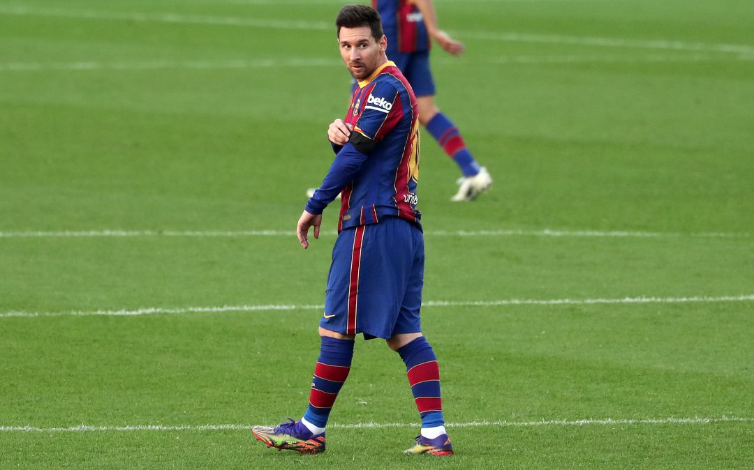Messi, durante el partido contra Osasuna. Messi, durante el partido contra Osasuna.