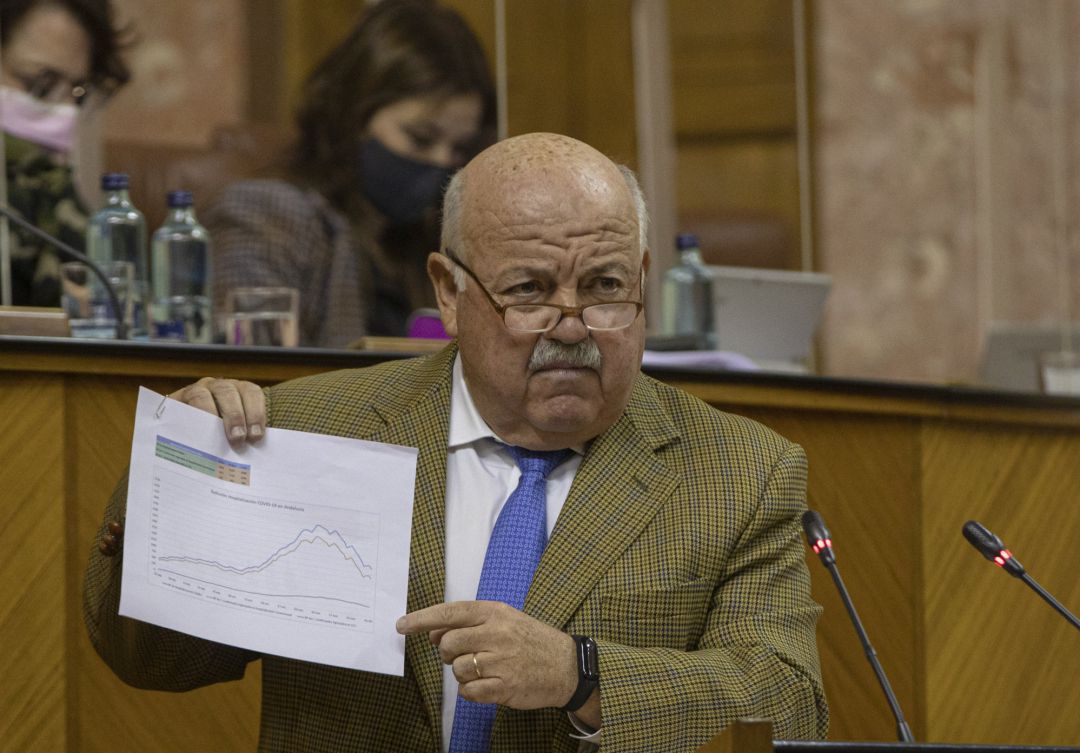 El consejero Jesús Aguirre durante su comparecencia en el parlamento El consejero Jesús Aguirre durante su comparecencia en el parlamento